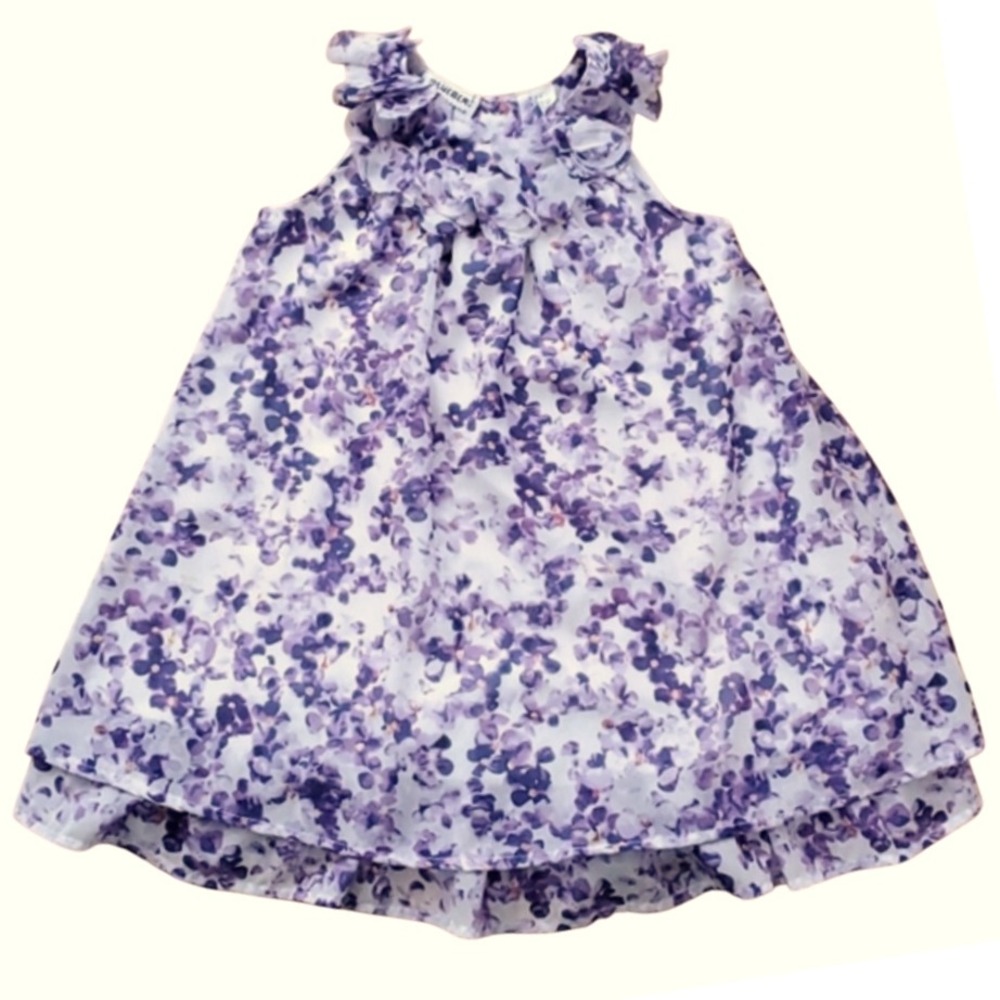 Blueberi Boulevard‎ Girls Flowy Purple Floral Sleeveless Dress Size 4